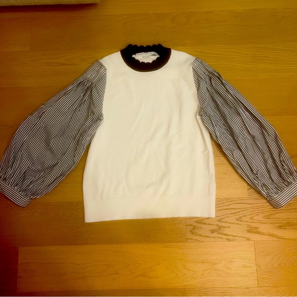 Veronica Beard Sweaters Veronica Beard Steffi Mixed Media Pullover